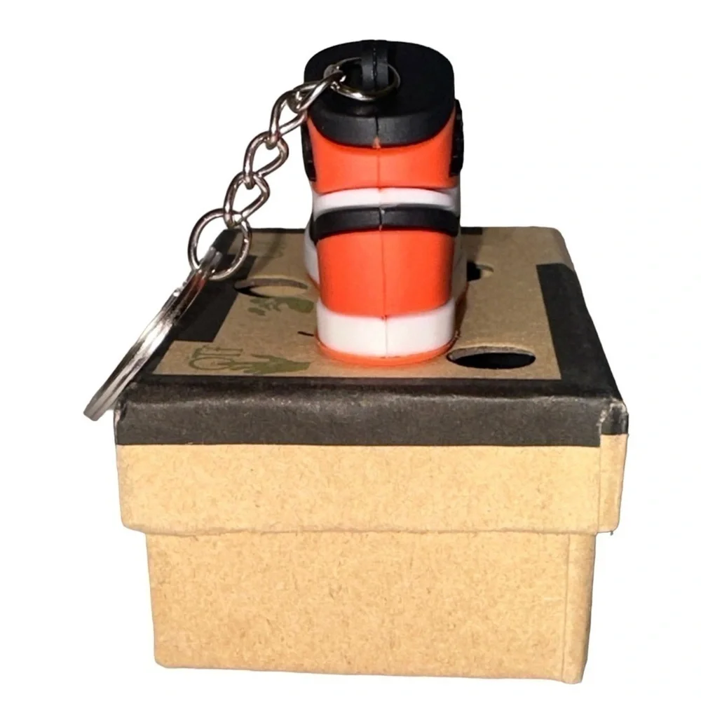Air Jordan 1 High Top Nike Key Chain/ Bag Charm Orange,White & Black;Comes w/box